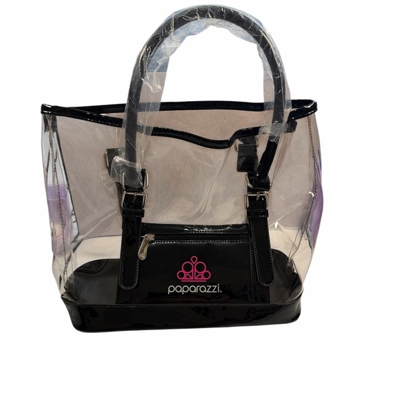 paparazzi Handbags - 💜3/$15 Paparazzi Black and Clear Tote Bag
